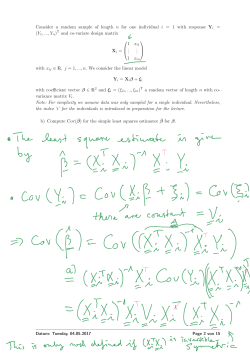 Consider a random sample of length n for one