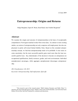 Entrepreneurship &ndash; the failures and the successes