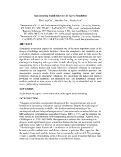 Incorporating Social Behaviors in Egress Simulation Mei Ling Chu1