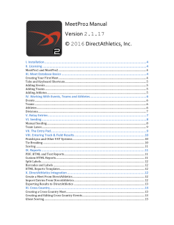 MeetPro2 Manual Version 2.1.17 &copy; 2016 DirectAthletics, Inc.