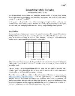 Generalizing Sudoku Strategies