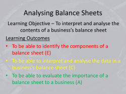 Analysing Balance Sheets File