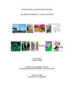 oil pricing exercise – case evaluation