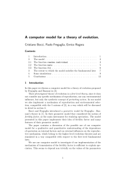 A Computer Model for a Theory of Evolution (PDF