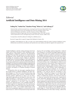 Editorial Artificial Intelligence and Data Mining 2014