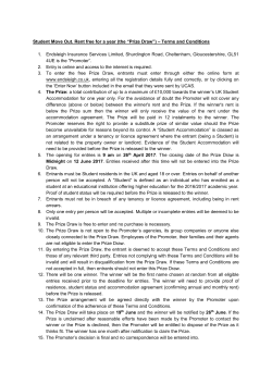 Student Move Out. Rent free for a year (the &ldquo;Prize Draw&rdquo;)