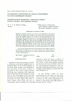 pulmonary functions in indian sportsmen playing different sports