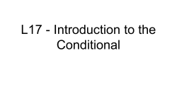 L17 - Introduction to the Conditional