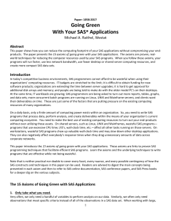 The XX Axioms of SAS Application Performance