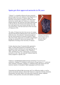 Spain gets first approved meteorite in 50 years &ldquo;Valencia&rdquo; is a