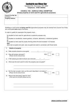 Exemption for empty property on agricultural land