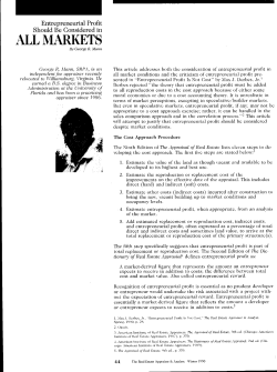 Entrepreneurial Profit Should be Considered in All Markets