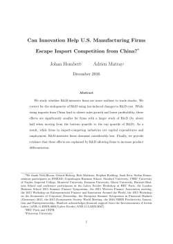 Can Innovation Help US Manufacturing Firms Escape