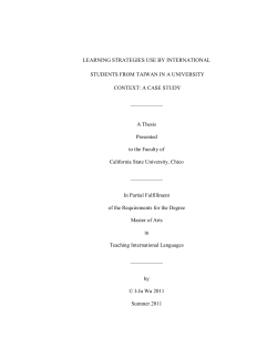 LEARNING STRATEGIES USE BY INTERNATIONAL STUDENTS