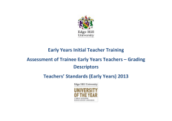 EYTS ITT Assessment and Grading Criteria