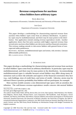 Revenue comparisons for auctions when bidders have arbitrary types