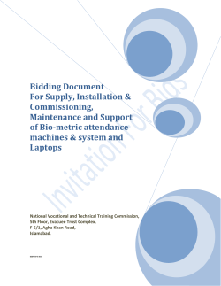 Bidding Document For Supply, Installation
