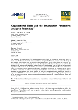 Organizational Fields and the Structuration Perspective