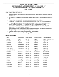 rules and regulations governing athletic contests sponsored