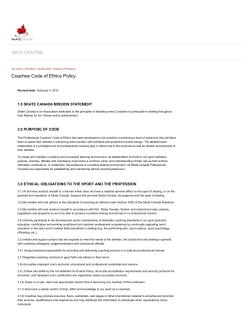 Coaches Code of Ethics Policy