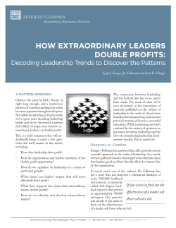 HOW EXTRAORDINARy LEADERS DOUBLE PROFITS: