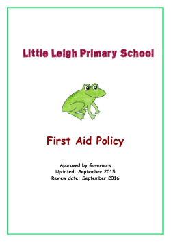 First Aid Policy Approved by Governors Updated