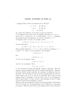 MODEL ANSWERS TO HWK #1 1. Suppose that a and b are
