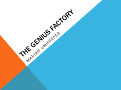 The Genius Factory