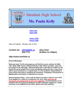 Math 1201 Math 3206 Physics 2204 Physics 3204 Page Last