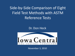 Side-by-Side Comparison of Eight Field Test Methods with ASTM