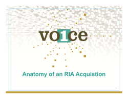 Anatomy of an RIA Acquistion - Financial Services Institute
