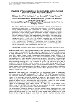 INFLUENCE OF PLAYING SURFACE ON KNEE LOADS