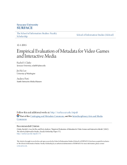 Empirical Evaluation of Metadata for Video Games and