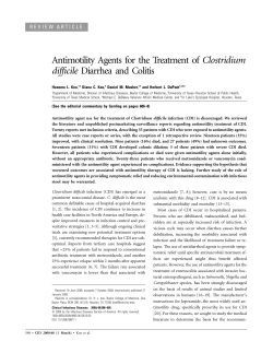 Antimotility Agents for the Treatment of Clostridium difficile Diarrhea