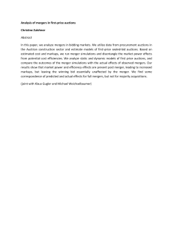 Analysis of mergers in first-price auctions Christine