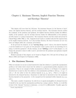 Chapter 4. Maximum Theorem, Implicit Function Theorem and