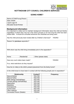 Going Home Toolkit - Nottingham City Children`s Services