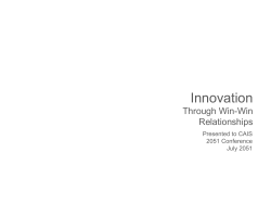 Innovation Through Win
