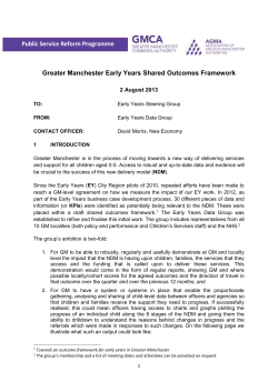 Greater Manchester Early Years shared outcomes
