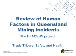 HFACS-Mi Analysis of Queensland Mining Incidents (ppt 2.5MB)