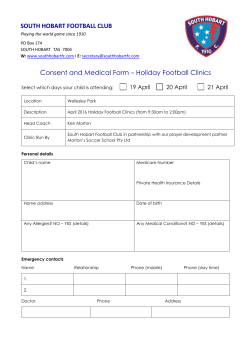Consent and Medical Form &ndash; Holiday Football Clinics