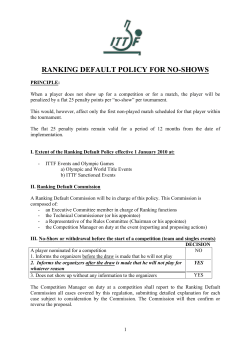 ITTF Ranking Default Policy