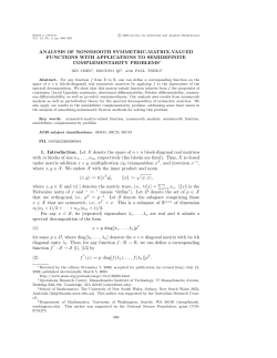 ANALYSIS OF NONSMOOTH SYMMETRIC-MATRIX