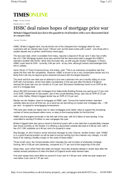 HSBC deal raises hopes of mortgage price war