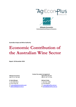 Economic Contribution of the Australian Wine Sector