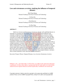Loss and extremeness aversion: studying the influence of temporal