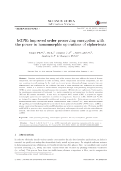 hOPE: improved order preserving encryption with the power to