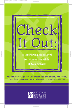 Check It Out: Is the Playing Field Level for Women and Girls at Your