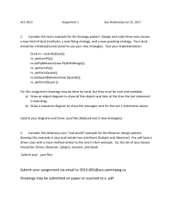 1. Consider the text`s example for the Strategy pattern. Design and