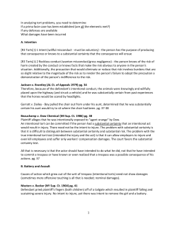 Torts outline 2011 &ndash; anonymous